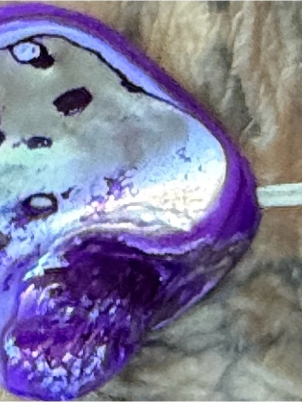 Boho Purple Mother of Pearl Shell Nugget Stretch Bracelet mermaid beach eclectic